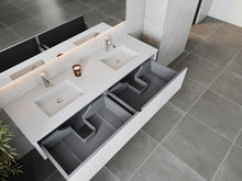 Load image into Gallery viewer, LAVIVA 313LGN-72DAW-MW Legno 72&quot; Alabaster White Double Sink Bathroom Vanity with Matte White VIVA Stone Solid Surface Countertop