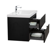 Load image into Gallery viewer, LAVIVA 313AUR-36MMB-GW Aurora 36&quot; Matte Midnight Black Wall Hung Bathroom Vanity with White Acrylic Countertop