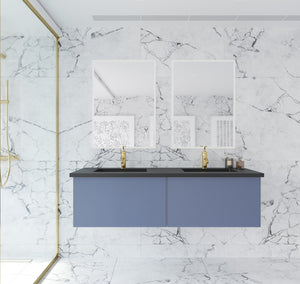 LAVIVA 313VTR-60DNB Vitri 60" Nautical Blue Double Sink Wall Hung Bathroom Vanity Cabinet