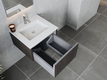 Load image into Gallery viewer, LAVIVA 313LGN-24CR-MW Legno 24&quot; Carbon Oak Bathroom Vanity with Matte White VIVA Stone Solid Surface Countertop