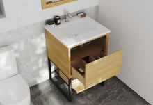 Load image into Gallery viewer, LAVIVA 313SMR-24CO-MW Alto 24&quot; California White Oak Bathroom Vanity with Matte White VIVA Stone Solid Surface Countertop