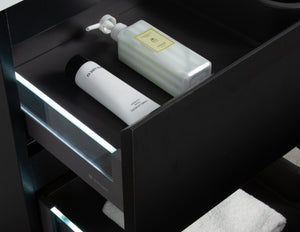 LAVIVA 313AUR-36MMB-GW Aurora 36" Matte Midnight Black Wall Hung Bathroom Vanity with White Acrylic Countertop