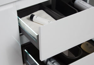 LAVIVA 313AUR-48GPW-GW Aurora 48" Glossy Polar White Wall Hung Bathroom Vanity with White Acrylic Countertop