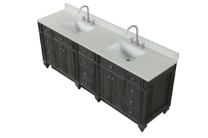 Design Element WN-84-GY Winston 84" Double Sink Bathroom Vanity Gray