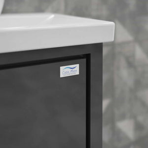 Casa Mare Alessio 32″ Glossy Gray Ceramic Bathroom Vanity - ALESSIO80GG-32-MSC