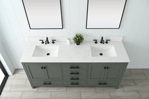 Design Element V01-72-VG Valentino 72" Double Sink Vanity in Green