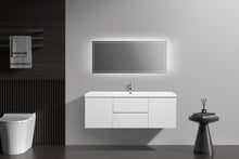 Load image into Gallery viewer, LAVIVA 313AUR-60CGPW-GW Aurora 60&quot; Glossy Polar White Wall Hung Single Sink Bathroom Vanity with White Acrylic Countertop
