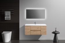 Load image into Gallery viewer, LAVIVA 313AUR-48SO-GW Aurora 48&quot; Sonoma Oak Wall Hung Bathroom Vanity with White Acrylic Countertop