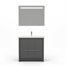 Load image into Gallery viewer, Casa Mare Alessio 32″ Glossy Gray Ceramic Bathroom Vanity - ALESSIO80GG-32-MSC