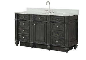 Design Element WN-60S-GY Winston 60" Single Sink Vanity in Gray Finish