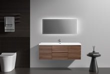 Load image into Gallery viewer, LAVIVA 313AUR-60CSW-GW Aurora 60&quot; Smokey Walnut Wall Hung Single Sink Bathroom Vanity with White Acrylic Countertop