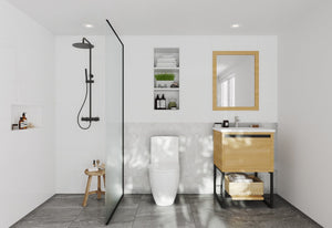 LAVIVA 313SMR-24CO-MW Alto 24" California White Oak Bathroom Vanity with Matte White VIVA Stone Solid Surface Countertop
