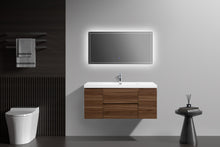 Load image into Gallery viewer, LAVIVA 313AUR-48SW-GW Aurora 48&quot; Smokey Walnut Wall Hung Bathroom Vanity with White Acrylic Countertop