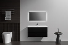 Load image into Gallery viewer, LAVIVA 313AUR-42MMB-GW Aurora 42&quot; Matte Midnight Black Wall Hung Bathroom Vanity with White Acrylic Countertop