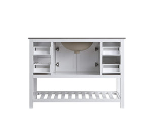 Design Element DEC055-48-W-CB Monaco 48-in White Bathroom Vanity Base Cabinet without Top
