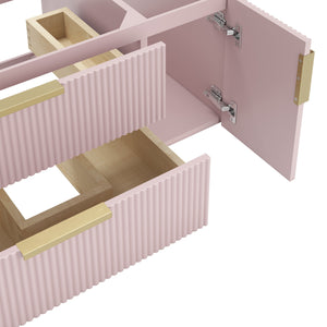 Fresca FCB4336PNK-UNS-L Camille 36" Floating Bathroom Cabinet in Vintage Rose