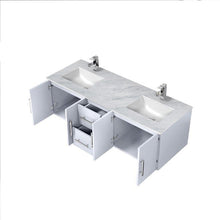 Load image into Gallery viewer, Lexora LG192260DM00LM60 Geneva 60&quot; Glossy White Double Vanity, no Top and 60&quot; LED Mirror