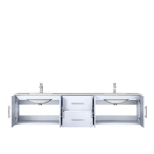 Load image into Gallery viewer, Lexora LG192280DMDSLM30 Geneva 80&quot; Glossy White Double Vanity, White Carrara Marble Top, White Square Sinks and 30&quot; LED Mirrors