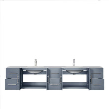 Load image into Gallery viewer, Lexora LG192284DB00LM36 Geneva 84&quot; Dark Grey Double Vanity, no Top and 36&quot; LED Mirrors