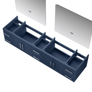 Lexora LG192284DE00000 Geneva 84" Navy Blue Vanity Cabinet Only