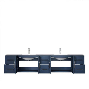 Lexora LG192284DE00000 Geneva 84" Navy Blue Vanity Cabinet Only