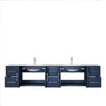 Load image into Gallery viewer, Lexora LG192284DE00LM36 Geneva 84&quot; Navy Blue Double Vanity, no Top and 36&quot; LED Mirrors