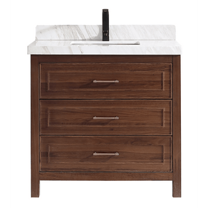 Legion Furniture WK2428-36-EB-WITH WHITE NATURAL TOP 36" EBONY SINK VANITY