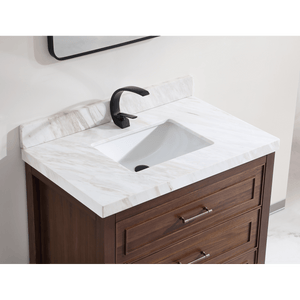 Legion Furniture WK2428-36-EB-WITH WHITE NATURAL TOP 36" EBONY SINK VANITY