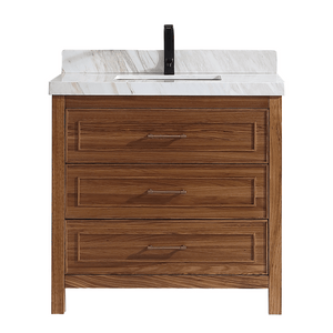 Legion Furniture WK2428-36-EW-WITH WHITE NATURAL TOP 36" EBONY SINK VANITY