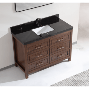 Legion Furniture WK2428-48-EB-WITH BLACK NATURAL TOP 48" EBONY SINK VANITY