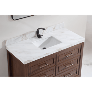 Legion Furniture WK2428-48-EB-WITH WHITE NATURAL TOP 48" EBONY SINK VANITY