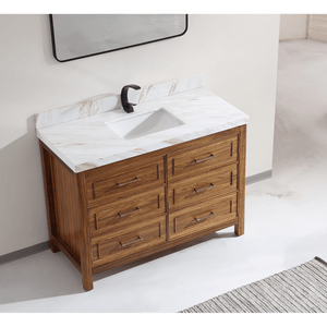 Legion Furniture WK2428-48-EW-WITH WHITE NATURAL TOP 48" EBONY SINK VANITY