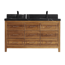 Load image into Gallery viewer, Legion Furniture WK2428-60D-EW-WITH BLACK NATURAL TOP 60&quot; EBONY DOUBLE SINK VANITY