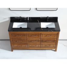 Load image into Gallery viewer, Legion Furniture WK2428-60D-EW-WITH BLACK NATURAL TOP 60&quot; EBONY DOUBLE SINK VANITY