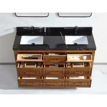 Load image into Gallery viewer, Legion Furniture WK2428-60D-EW-WITH BLACK NATURAL TOP 60&quot; EBONY DOUBLE SINK VANITY