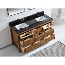 Load image into Gallery viewer, Legion Furniture WK2428-60D-EW-WITH BLACK NATURAL TOP 60&quot; EBONY DOUBLE SINK VANITY