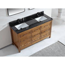 Load image into Gallery viewer, Legion Furniture WK2428-60D-EW-WITH BLACK NATURAL TOP 60&quot; EBONY DOUBLE SINK VANITY