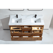 Load image into Gallery viewer, Legion Furniture WK2428-60D-EW WITH WHITE NATURAL TOP 60&quot; EBONY DOUBLE SINK VANITY