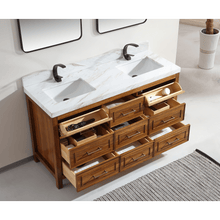 Load image into Gallery viewer, Legion Furniture WK2428-60D-EW WITH WHITE NATURAL TOP 60&quot; EBONY DOUBLE SINK VANITY