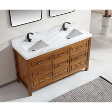 Load image into Gallery viewer, Legion Furniture WK2428-60D-EW WITH WHITE NATURAL TOP 60&quot; EBONY DOUBLE SINK VANITY