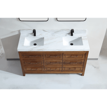 Load image into Gallery viewer, Legion Furniture WK2428-60D-EW WITH WHITE NATURAL TOP 60&quot; EBONY DOUBLE SINK VANITY