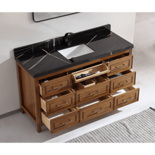 Load image into Gallery viewer, Legion Furniture WK2428-60S-EW-WITH BLACK NATURAL TOP 60&quot; EBONY SINGLE SINK VANITY