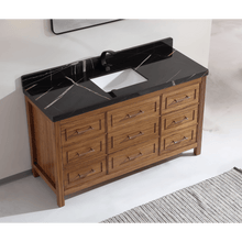 Load image into Gallery viewer, Legion Furniture WK2428-60S-EW-WITH BLACK NATURAL TOP 60&quot; EBONY SINGLE SINK VANITY