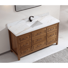 Load image into Gallery viewer, Legion Furniture WK2428-60S-EW-WITH WHITE NATURAL TOP 60&quot; EBONY SINGLE SINK VANITY