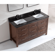 Load image into Gallery viewer, Legion Furniture WK2428-60D-EB-WITH BLACK NATURAL TOP 60&quot; EBONY DOUBLE SINK VANITY