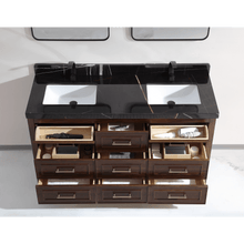 Load image into Gallery viewer, Legion Furniture WK2428-60D-EB-WITH BLACK NATURAL TOP 60&quot; EBONY DOUBLE SINK VANITY