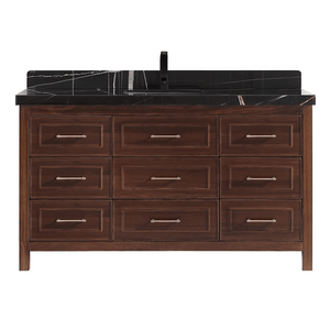 Legion Furniture WK2428-60S-EB-WITH BLACK NATURAL TOP 60" EBONY SINGLE SINK VANITY