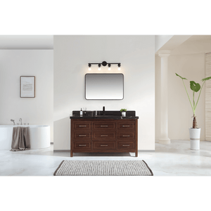 Legion Furniture WK2428-60S-EB-WITH BLACK NATURAL TOP 60" EBONY SINGLE SINK VANITY