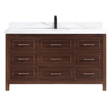 Load image into Gallery viewer, Legion Furniture WK2428-60S-EB- WITH WHITE NATURAL TOP 60&quot; EBONY SINGLE SINK VANITY