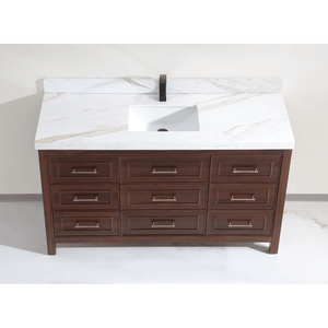 Legion Furniture WK2428-60S-EB- WITH WHITE NATURAL TOP 60" EBONY SINGLE SINK VANITY